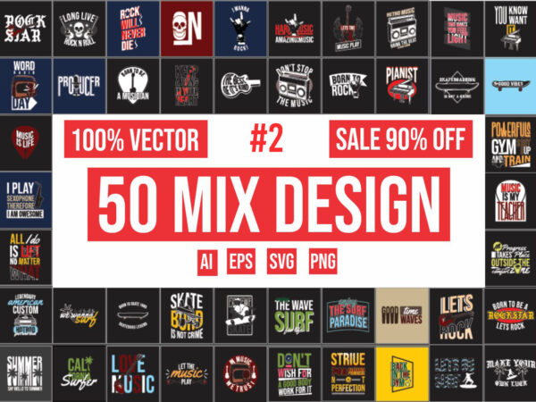 50 mix design bundle #2 | 100% vector ai, eps, svg, png