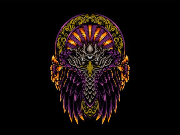 Eagle monster ornament vector clipart
