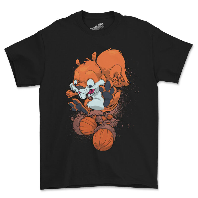 squirrel jumping tshirt design