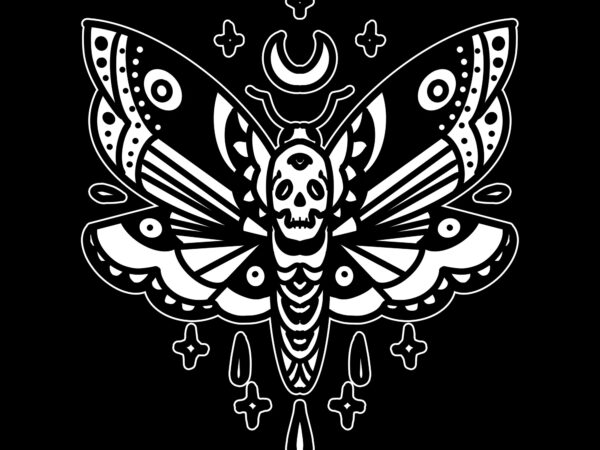 Dark moth t shirt vector illustration