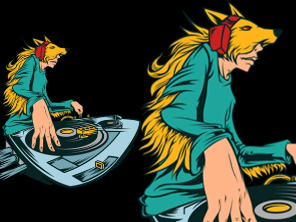 Dj fox t shirt vector illustration