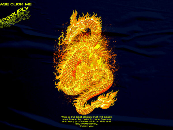 Fire dragon japan, tshirt design