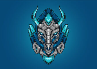 Dragon head robotic cyberpunk style