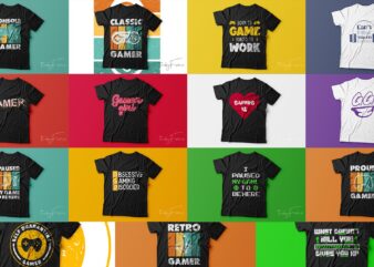 Gaming T shirt Bundle Vol 3 Ready to print with high resolution source files