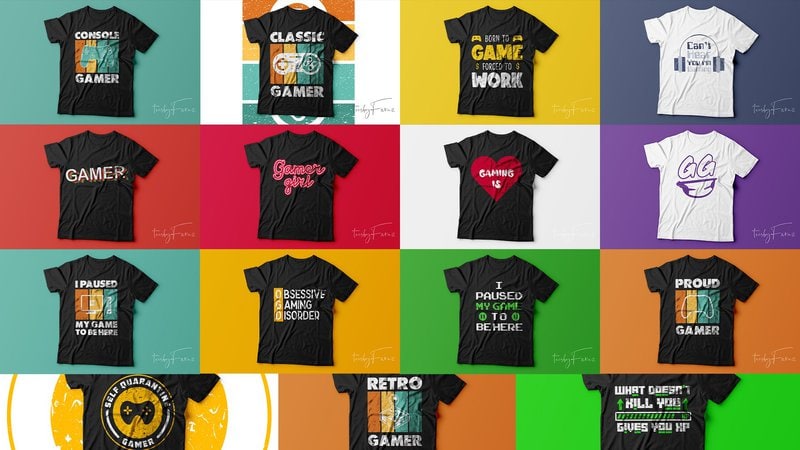 Gaming T shirt Bundle Vol 3 Ready to print with high resolution source ...