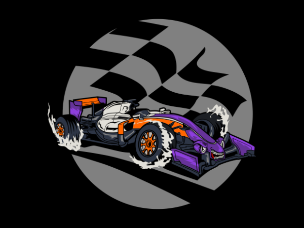 Formula one monster t shirt graphic design
