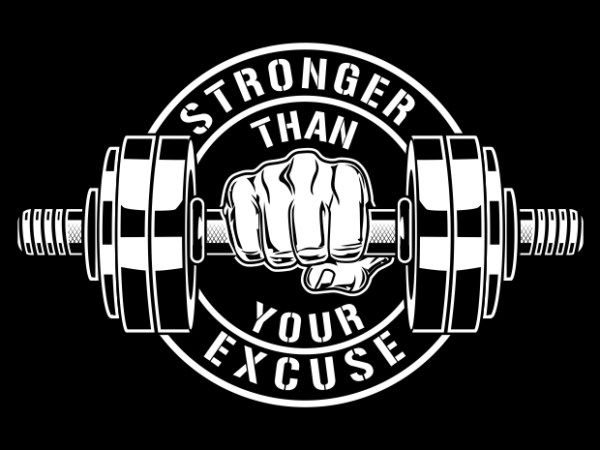 Gym stronger t shirt design template