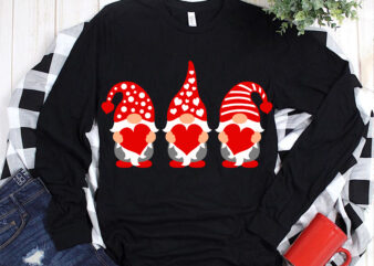 Happy Valentine’s Day t shirt design, Valentines Svg, Three gnomies Valentine t shirt design