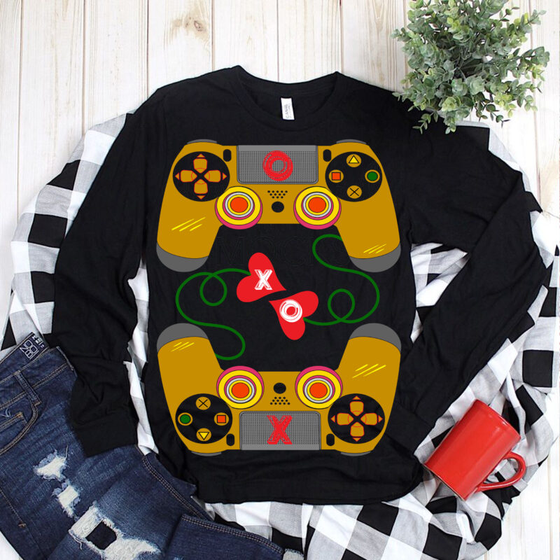 15 Bundles Valentines and Games controller 2021 t shirt template vector, Bundle Games controller, Bundles Valentines