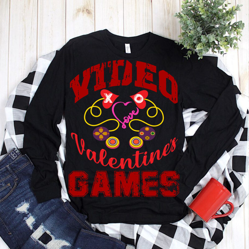 15 Bundles Valentines and Games controller 2021 t shirt template vector, Bundle Games controller, Bundles Valentines