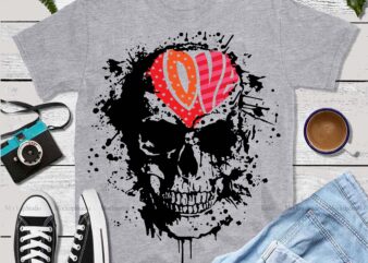 Skull and love t shirt design, Happy Valentines Day t shirt design, Skull t shirt design