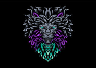 Lion head t shirt vector graphic