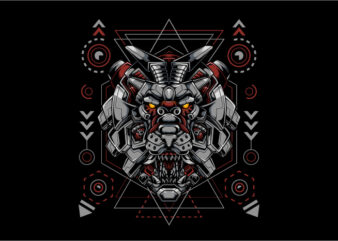 Lion head robotic cyberpunk style