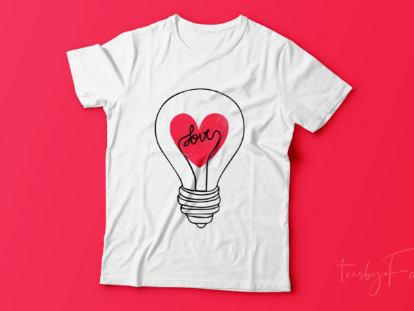 Love bulb design, high resolution png and svg, ready to print