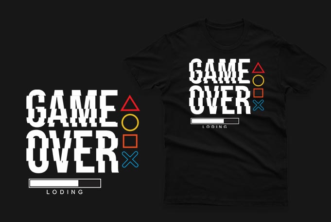 Gaming gamer t-shirt design vector bundle 100% Vector Ai, Eps, Svg, Png for commercial use