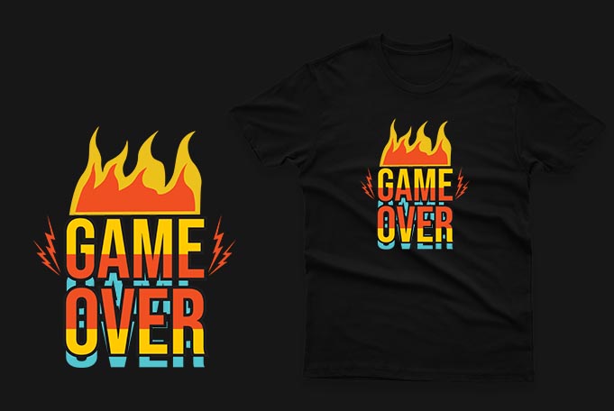 Gaming gamer t-shirt design vector bundle 100% Vector Ai, Eps, Svg, Png for commercial use