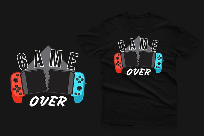 Gaming gamer t-shirt design vector bundle 100% Vector Ai, Eps, Svg, Png for commercial use