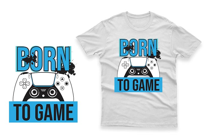 Gaming gamer t-shirt design vector bundle 100% Vector Ai, Eps, Svg, Png for commercial use