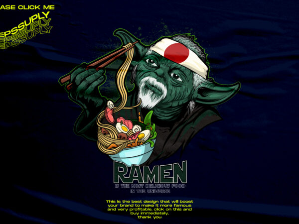 Starwar papa ramen t shirt template vector