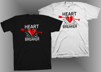 Heartbreaker t shirt design, love t shirt, broken heart t shirt design, cool t shirt design for sale