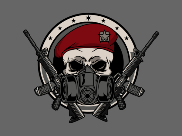 Skull military t shirt template vector