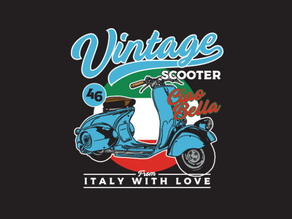 Vintage scooter t shirt vector art