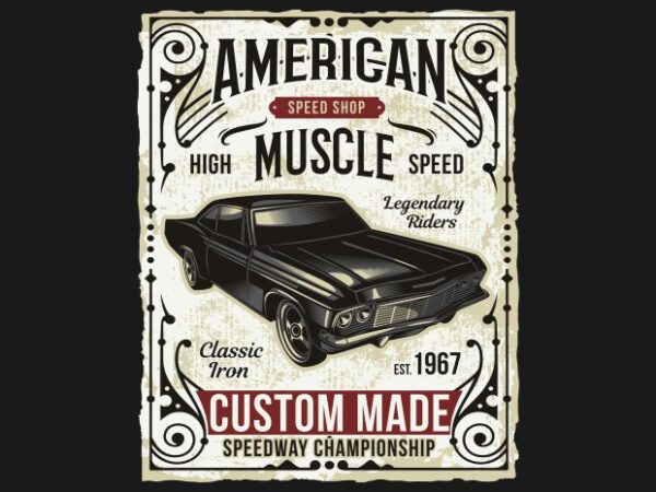 American muscle t shirt vector