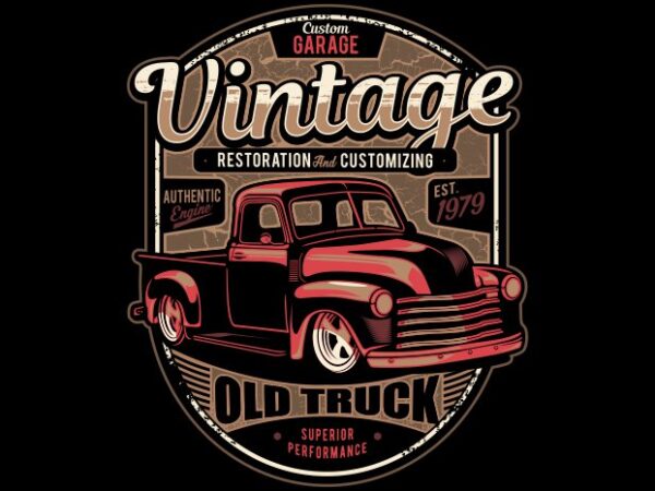 Old truck t shirt design online