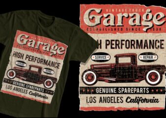 Vintage Garage t shirt vector art