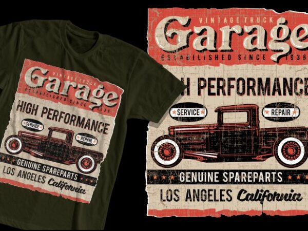 Vintage garage t shirt vector art