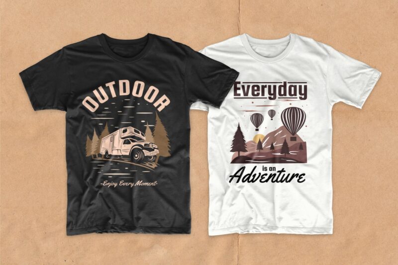Adventure t shirt designs bundle, outdoor t-shirt designs, editable adventure quotes t-shirt design pack collection, commercial use t shirt designs, vector t shirt design