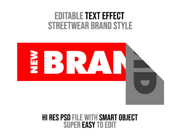 Editable text effect streetwear style 1 psd file with smart layer vector clipart