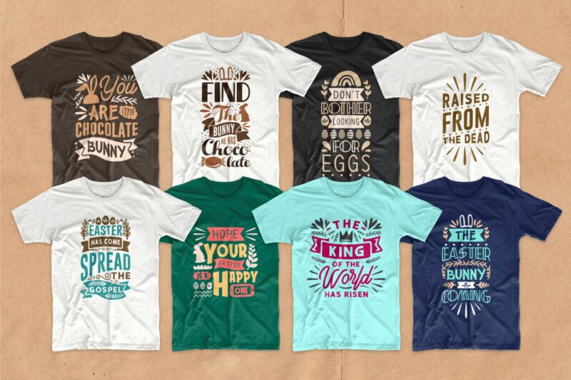 Easter day t shirt design bundle typography lettering inspiring quotes for commercial use