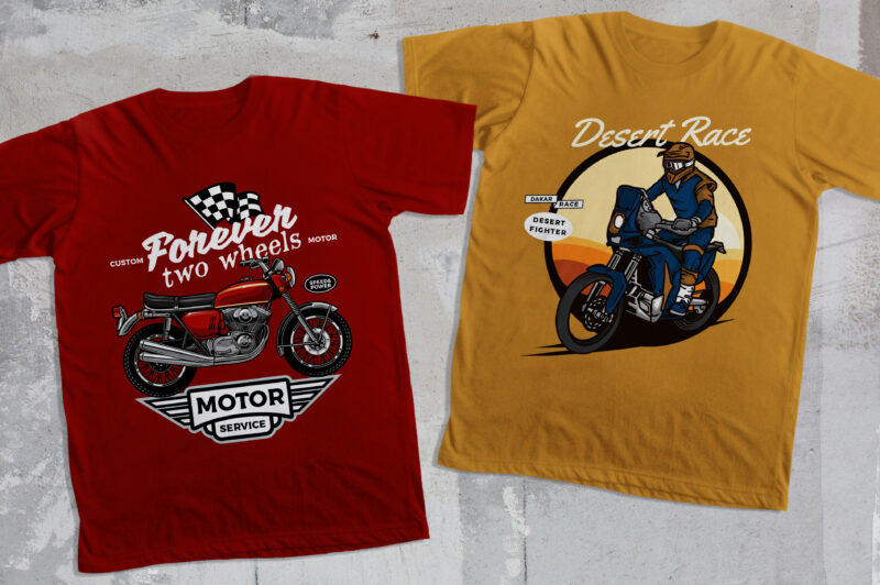 40 Vintage Motorcycle T-shirt Design Collection