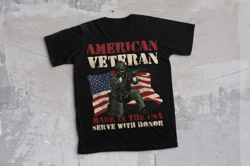 Set of Veteran t-shirt design pack