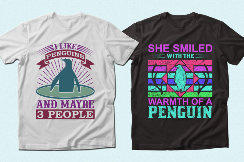 Trendy 71 Penguin quotes t-shirt designs bundle — 98% off