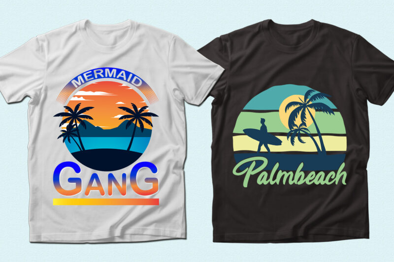 Trendy 20 Beach / Summer quotes T-shirt Designs Bundle — 98% Off