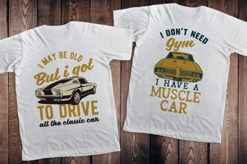 24 Classic car quotes t-shirt bundle