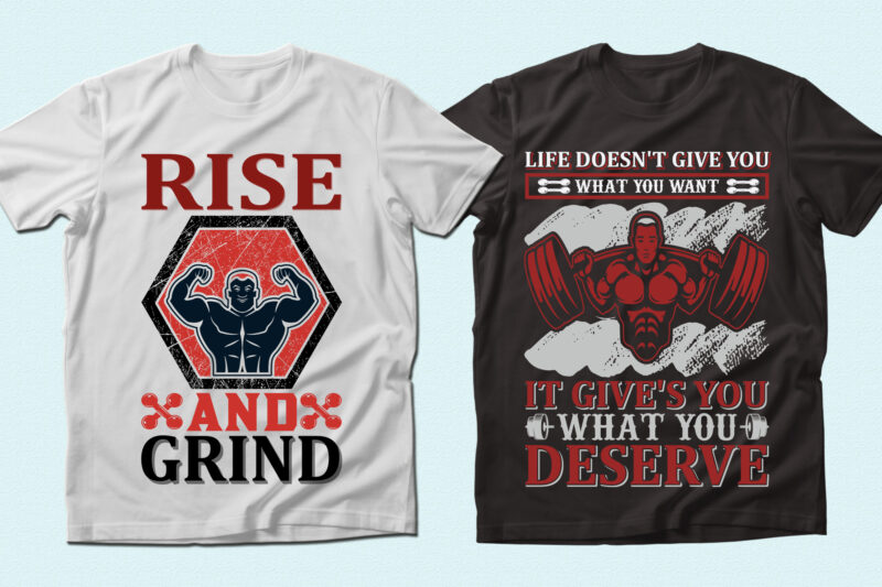 Trendy 74 Gym/Fitness quotes t-shirt designs bundle — 98% off