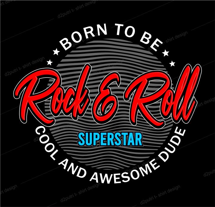rock and roll music t shirt design graphic vector illustration