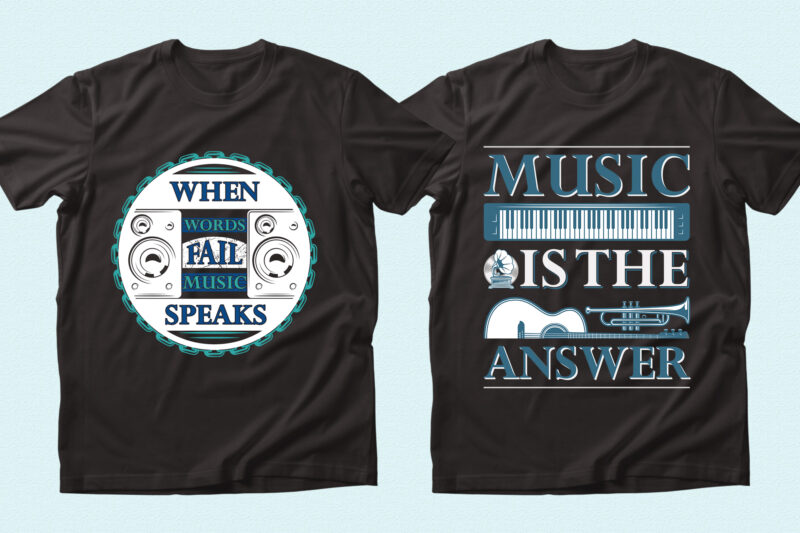 Trendy 46 Music quotes T-shirt Designs Bundle — 98% Off