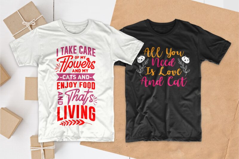 Cat t shirt designs bundle, funny cat t shirt designs, cat lover t shirt design, typography t shirt design for commercial use, t shirt design pack collection