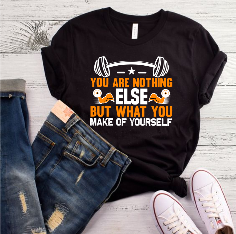 30 best selling gym/fitness quotes t-shirt designs bundle for commercial use