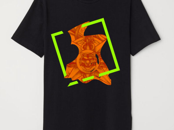 Tiger colorful geometric indistinct shapes tshirt design