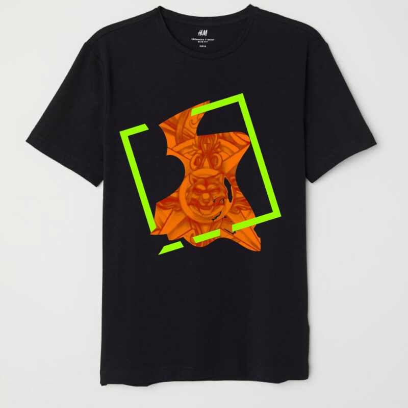 tiger colorful geometric indistinct shapes tshirt design
