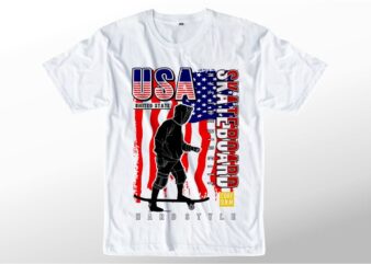 t shirt design graphic, vector, illustration usa skateboard lettering typography