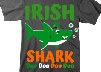 Irish Shark t shirt design, Funny patricks day