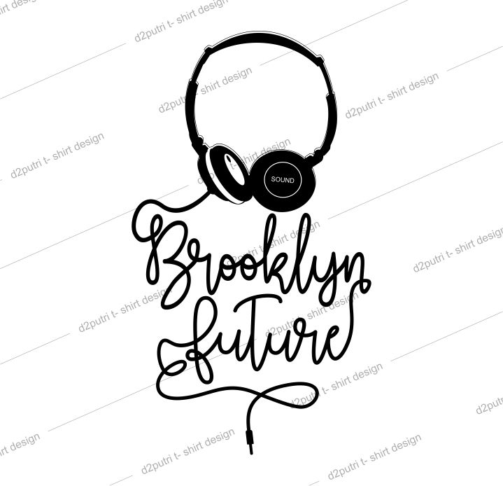 t shirt design graphic, vector, illustration brooklyn future lettering typography