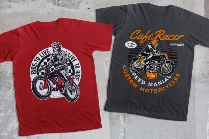 40 Vintage Motorcycle T-shirt Design Collection