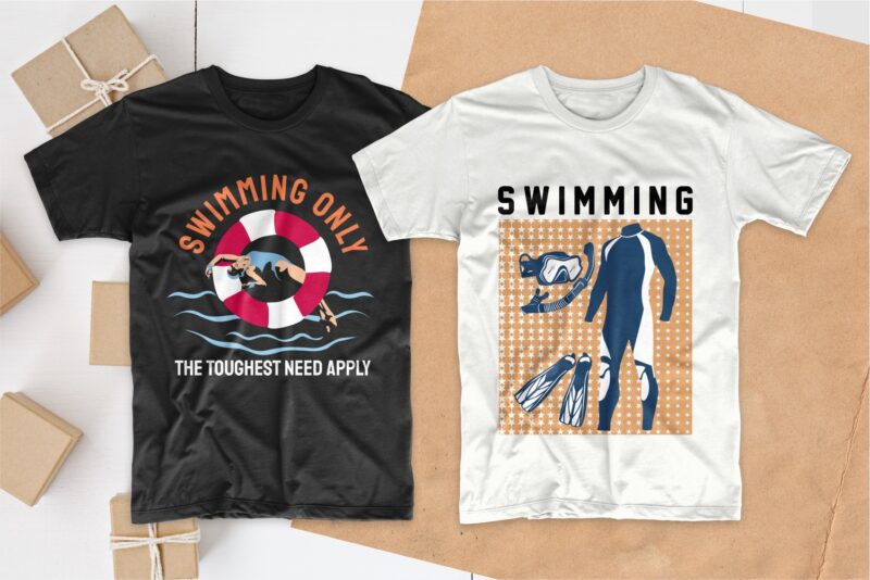 Swimming T-shirt Designs Bundle, Swimmer T shirt Design Bundle, Swimming Quotes SVG, Editable T shirt Design Collection Pack, Set of T-shirt Designs SVG Bundles for commercial use